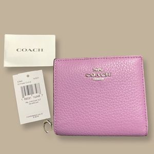 Coach pebble leather snap wallet Violet Orchid